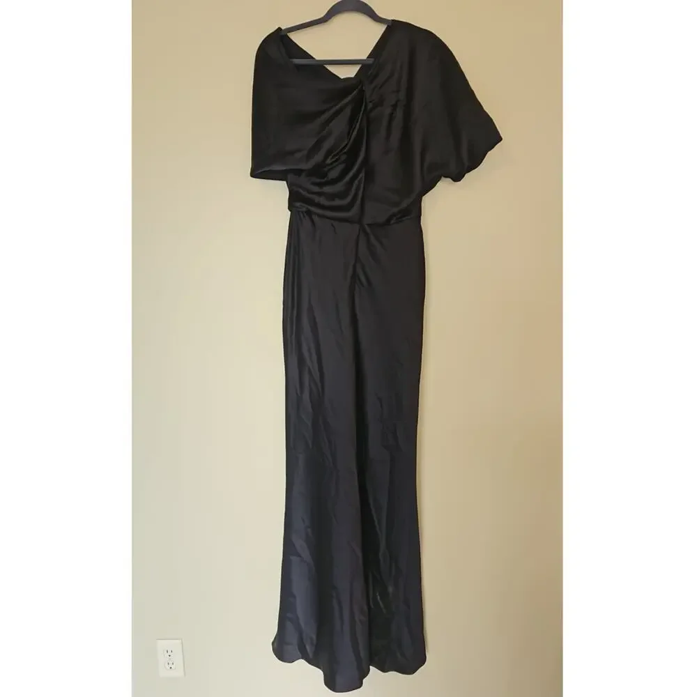 Amsale Slouch Gown – Black – Size 6 - Picture 4 of 6